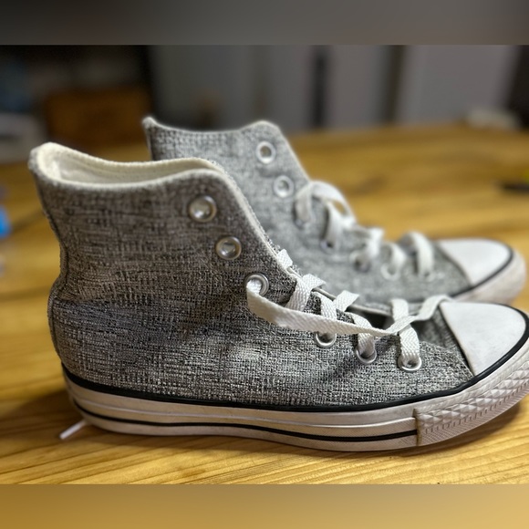 Converse silver sparkle knit high tops. Chuck Taylor All Stars #23 - Picture 5 of 9